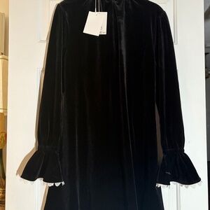 Ganni Black Velvet Dress